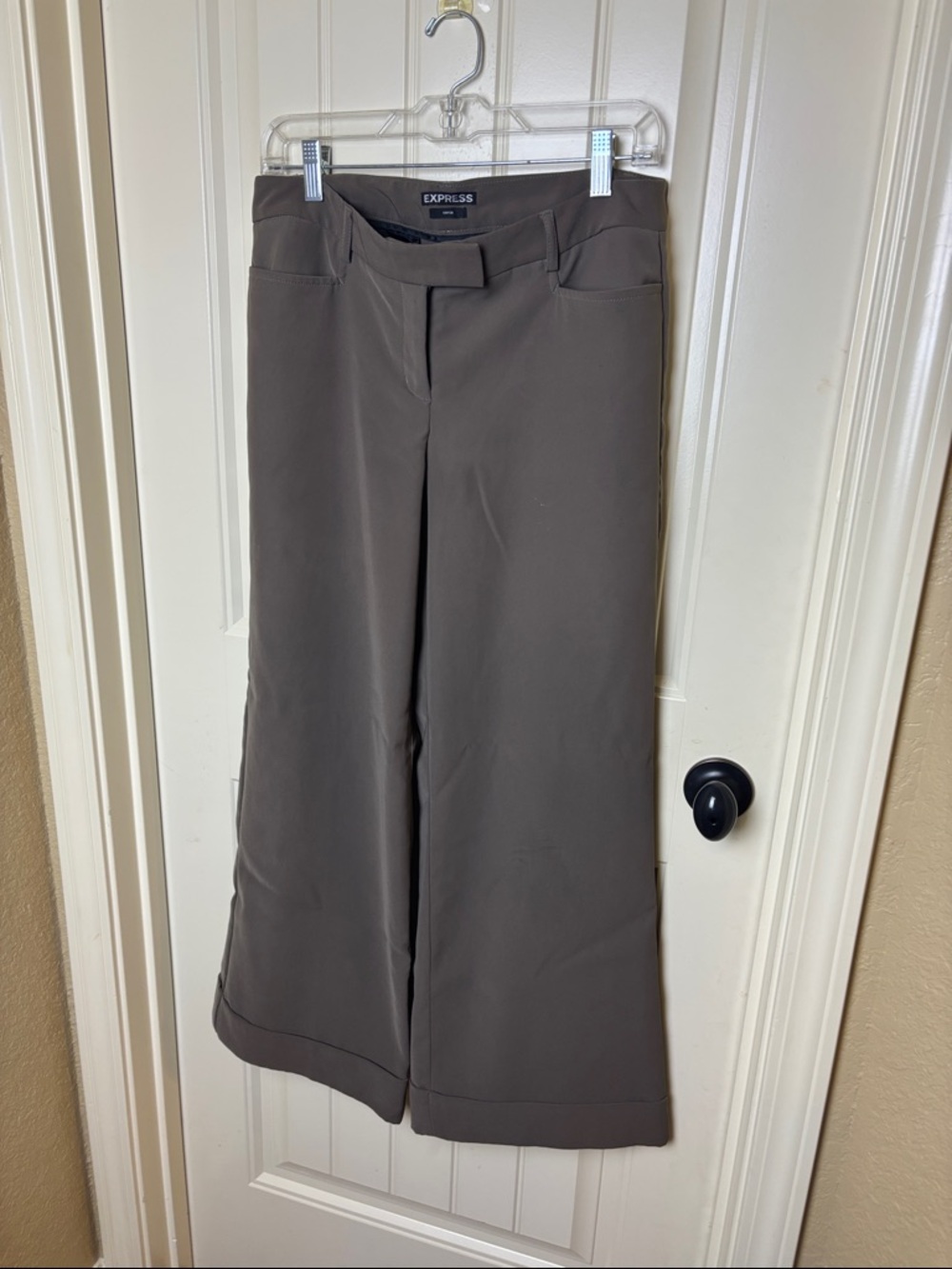 Express Women's Dark Brown Wide-Leg Dress Pants